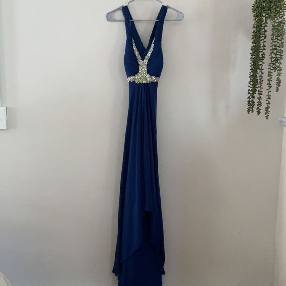 Faviana Navy Prom Dress - Picture 8 of 8
